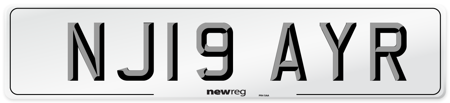 NJ19 AYR Number Plate from New Reg